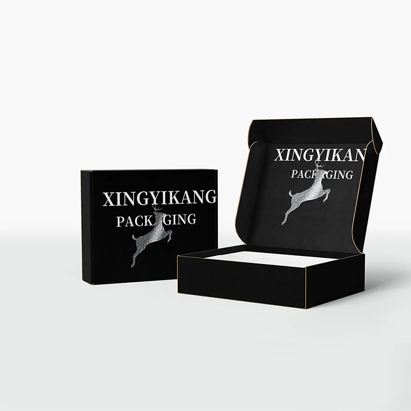 

Customized logo printing perfume paper packaging box black shipping corrugated cardboard mailer box for emballage carton