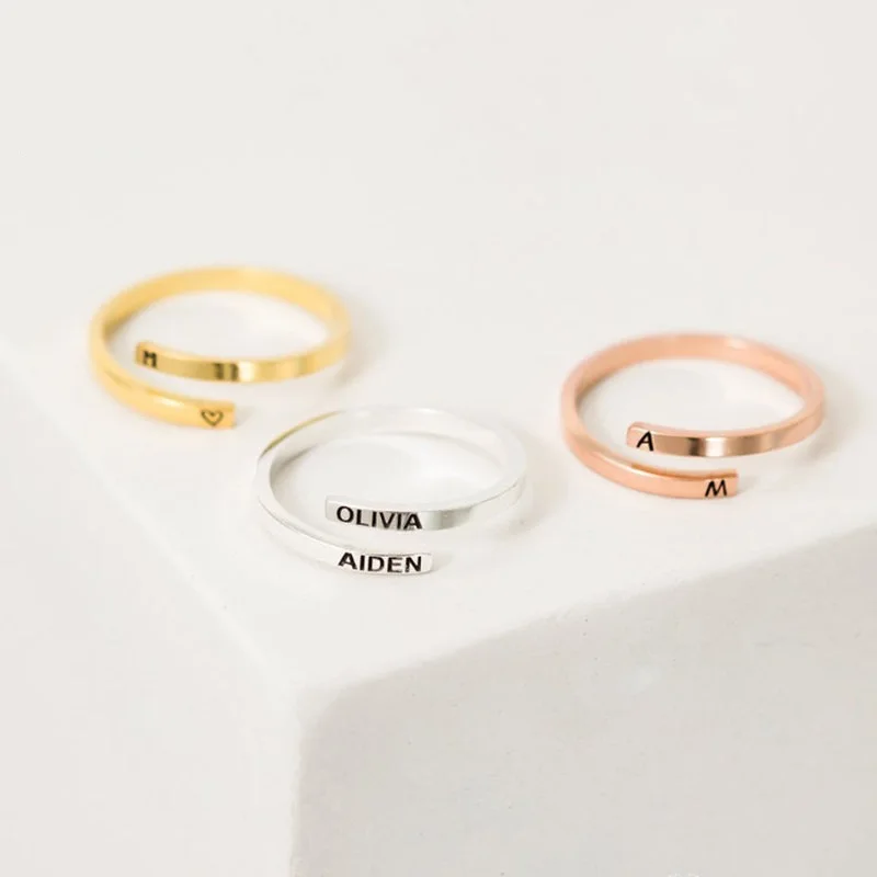 

Birthday Friendship Jewelry Minimalist Thin Open Finger Personality Custom Rings, Customized color
