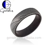 Gentdes Jewelry Customized Comfort Fit Ebony Wood Inner Gun Gray Black Damascus Steel Rings