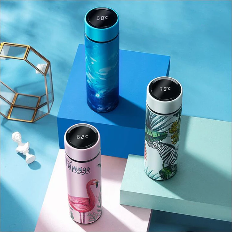 

2020 stainless steel insulated intelligent led smart water bottle with reminder to drink water, Customized color