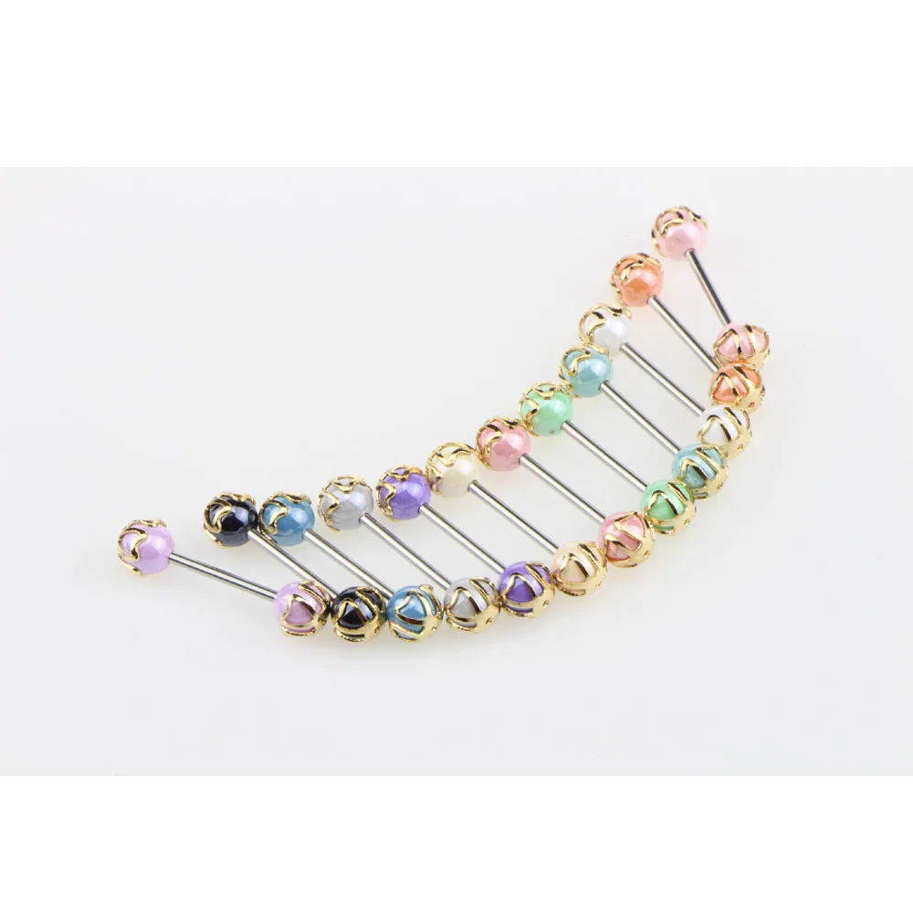 

Free Shipping Acrylic Piercing Stainless Steel Tongue Ring Women Barbell Tongue Ring Body Piercing Jewelry Set Only for USA, Multi-color