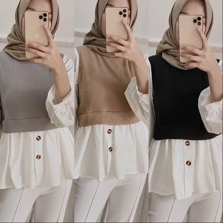

2022 New Design Muslim casual wear blouse top, Picture