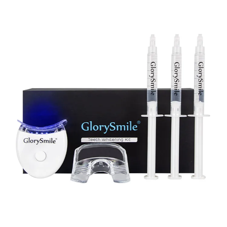 Glorysmile Oral Care PAP Gel Whiten Tooth Cold Blue Mini Led Light Teeth Whitening Device Battery Home Teeth Whitening Kit