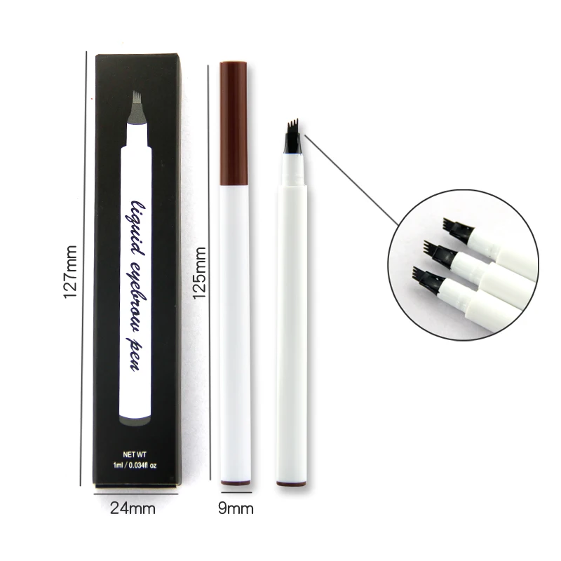 

Waterproof 3 forks brown eyebrow pencil pigmented eyebrow pencil slim container, 3 colors