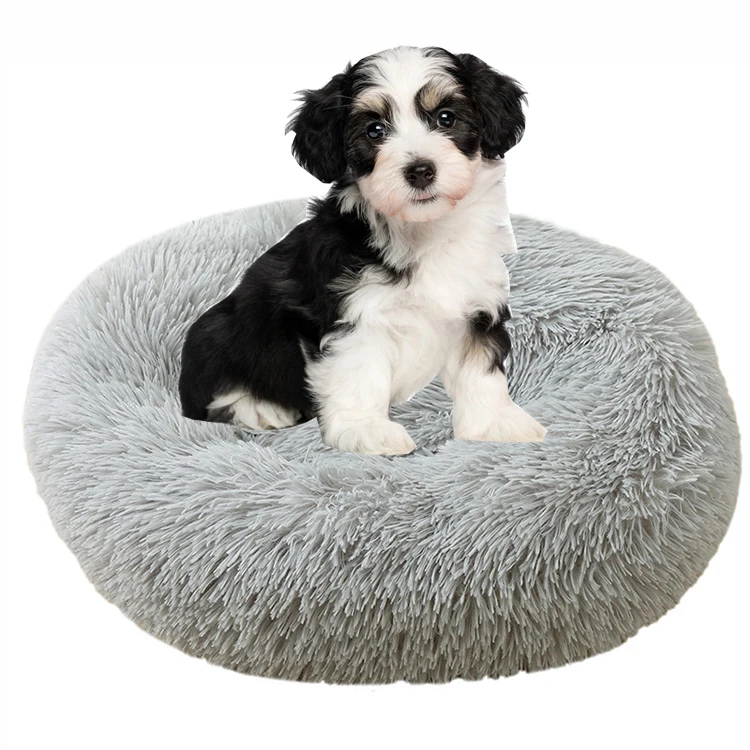 

Calming Orthopedic Round Pet Bed for Dogs and Cats Fluffy Faux Fur Dog Bed with Anti Slip Bottom Donut Cuddler Dog Bed, Customied