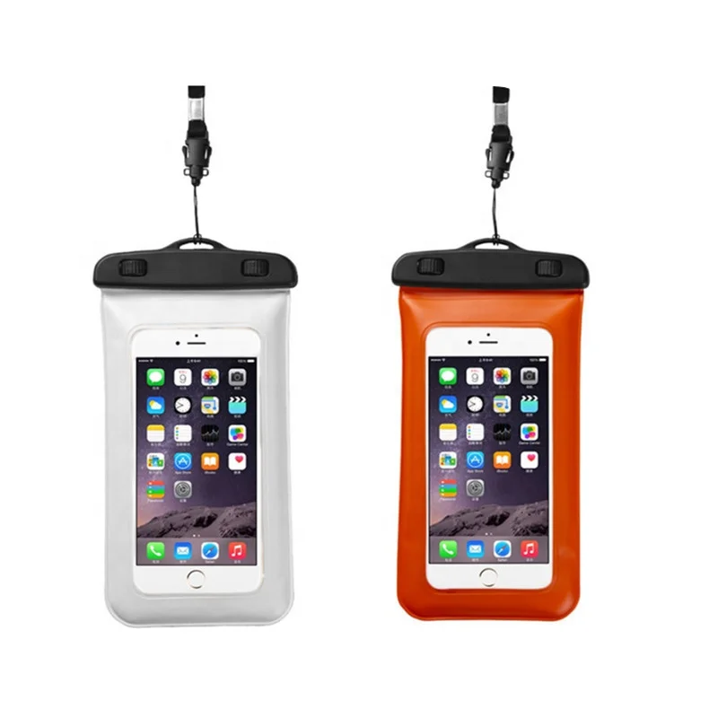 

Hot Sale Universal Water Proof PVC Mobile Phone Case Clear Pouch Floating Waterproof Bag,Water Proof Cell Phone Bag With Lanyard, Black, blue, green, orange, pink, red, white, yellow