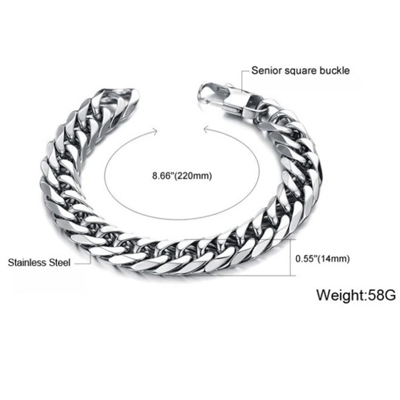 Men's Fashion Handmade Titanium Steel Bracelet Whip Chain Wholesale Coarse Jewelry Featuring Quartz Stone Stainless Steel