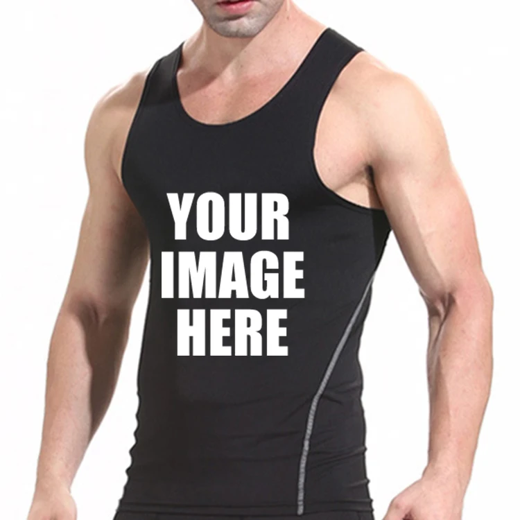 

new style sports tights tank top men training running stretch activewear gym vest custom logo