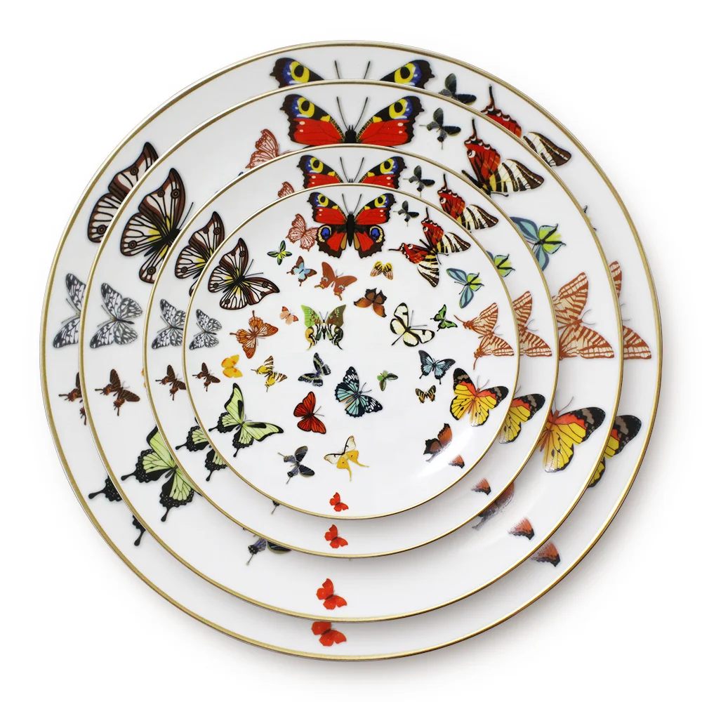 

Colorful ceramic pakistan butterfly dinner set from china suppliers, Gold