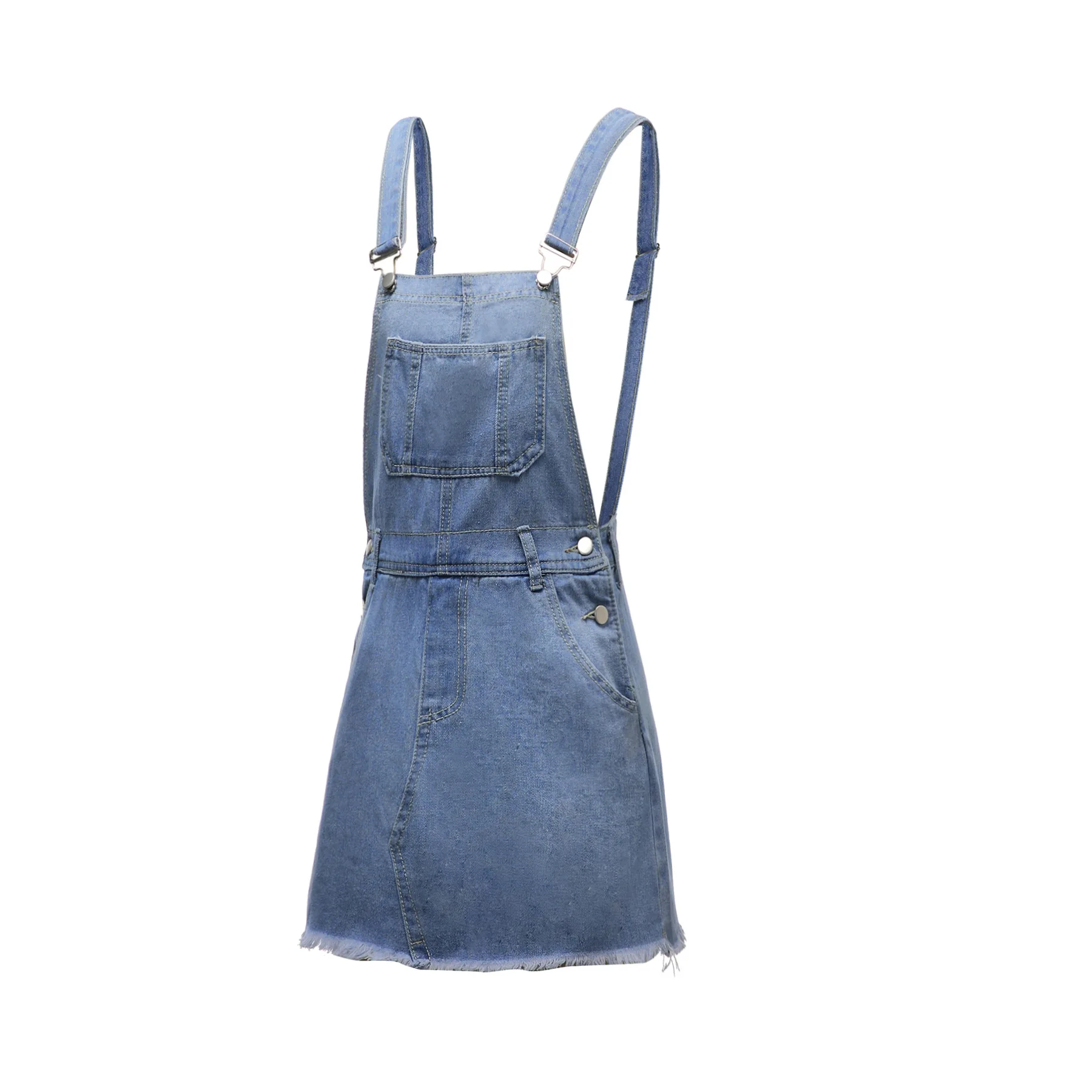 

The new fashion for the summer season is denim skirts with suspenders for ladies Skinny halter skirt dress