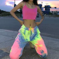 

R20502S Women's 2019 new autumn and winter tie-dye fashion casual sports pants