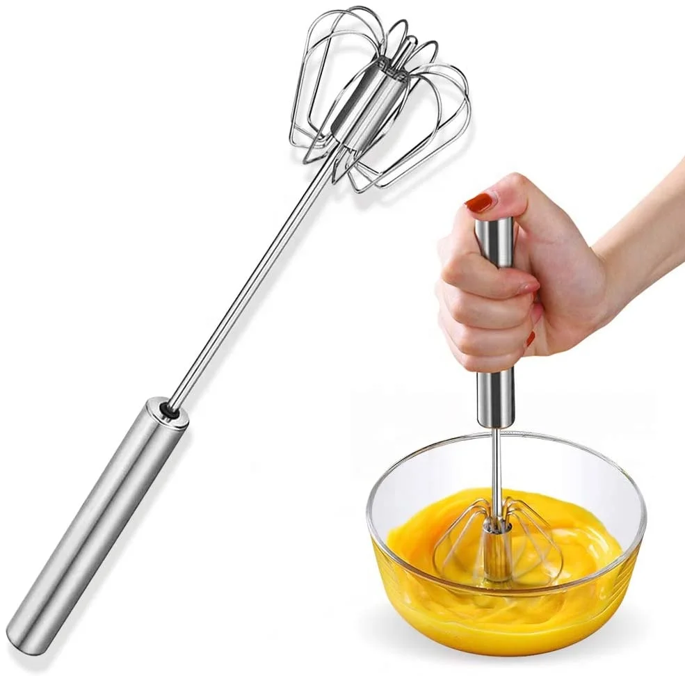 

10 inch Semi Automatic Hand Push Down Egg Whisk Beater for kitchen Blending Whisking Beating Stirring