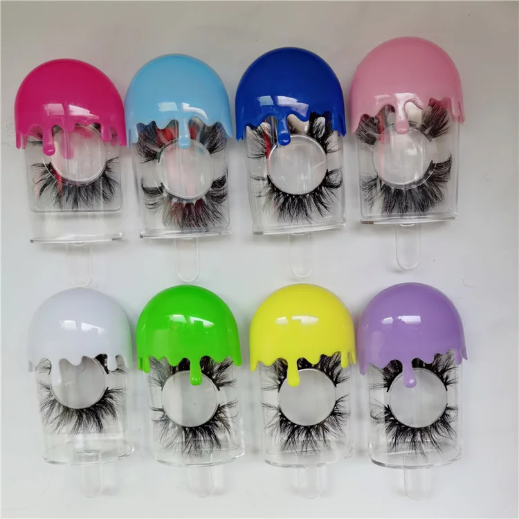 

Ice Cream Eyelashes Case 18mm 20mm real mink fur eyelashes and packaging box