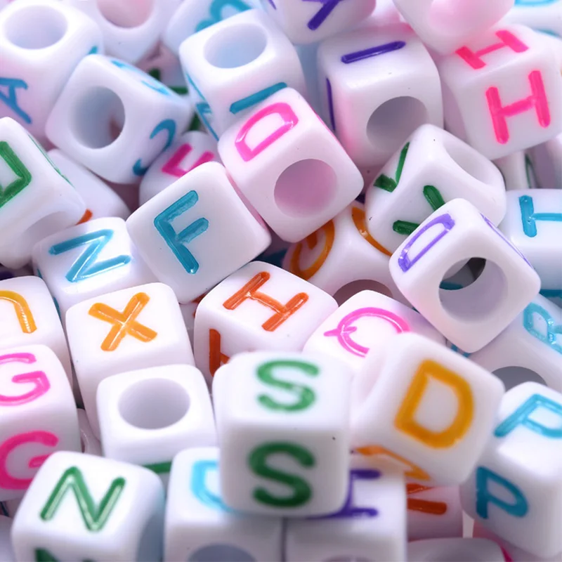 

Mixed Letter Acrylic Beads Square Cube Loose Spacer Alphabet Beads For Jewelry Making Handmade Diy Bracelet Necklace Accessories, Multiple styles