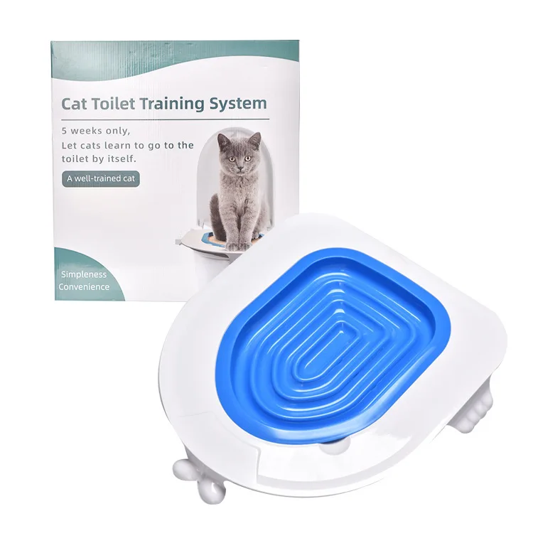 

Secure wholesale pet supplies plastic training cat dog toilet trainer litter sand trays puppy dog set toilet train for cat toile, Blue+white