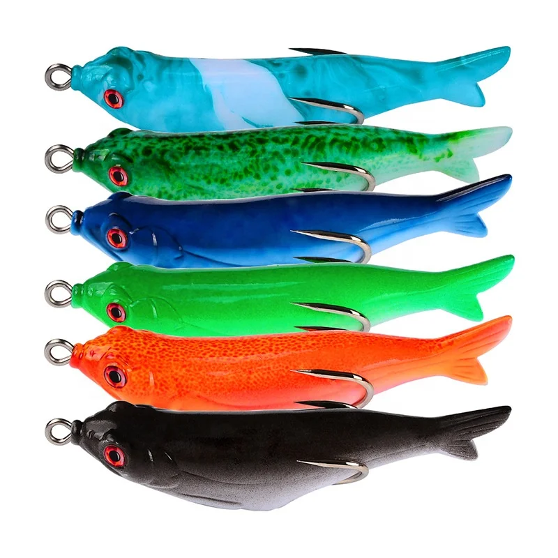 

10cm 14g New Ray Frog rubber soft fishing frog Topwater lure with Double hooks for Snakehead and bass