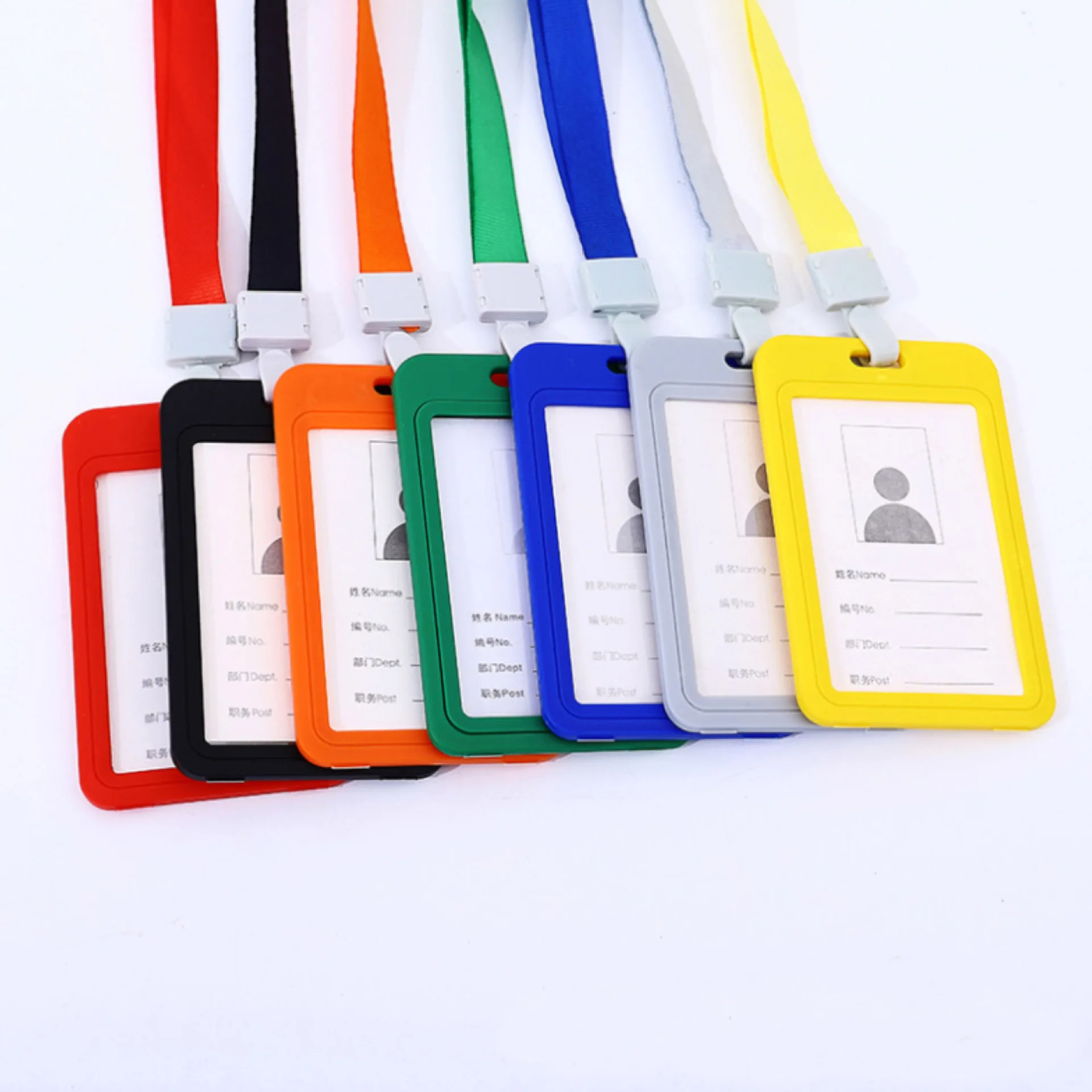 

Low MOQ Factory Wholesale Card Cover Polyester Lanyard Promotional Plastic Card Holder Work Pass Card Holder