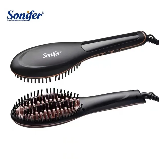 

Sonifer SF-9529 wholesale professional women digital display heating element hot styler electric hair brush straightener