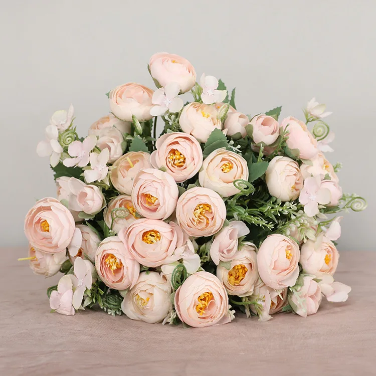 

Fashion Preserved Flower Plastic 10 Flower Head Rose Artificial Flower For Wedding Decoration, Customized