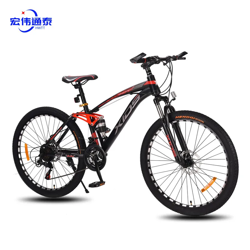 

A hot sale of 26 inch carbon steel fully mounted, inexpensive mountain bikes for adults Variable speed cycles for men, Red