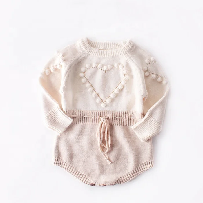 

New Design baby clothes winter knitted sweater romper toddler baby girl romper infant girls party jumpsuit kids clothes, Can do customize color baby romper