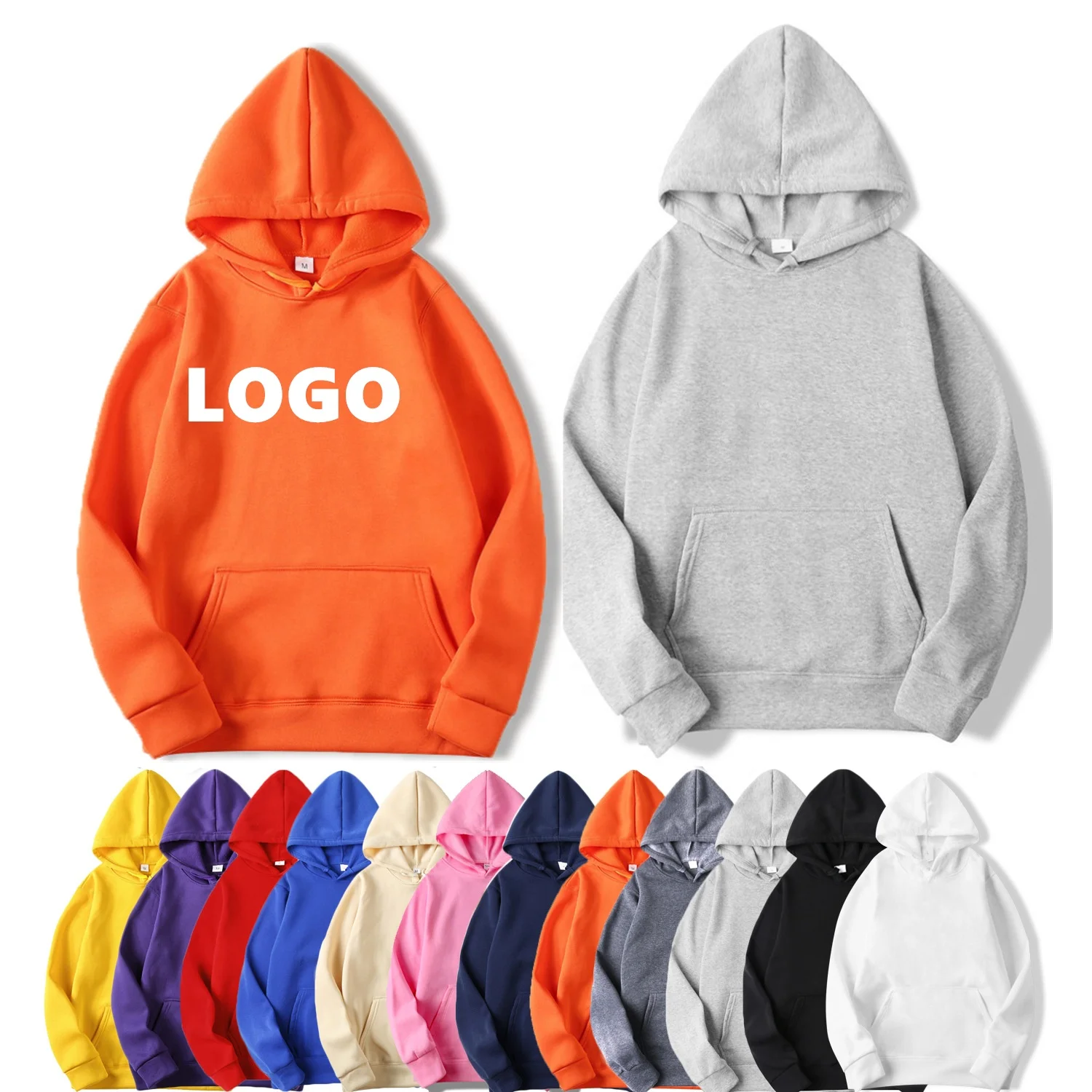 

High Quality Custom Logo Printing Streetwear Fleece Cotton Women's Clothing Oversized Hoodies Sweatshirts, Black white