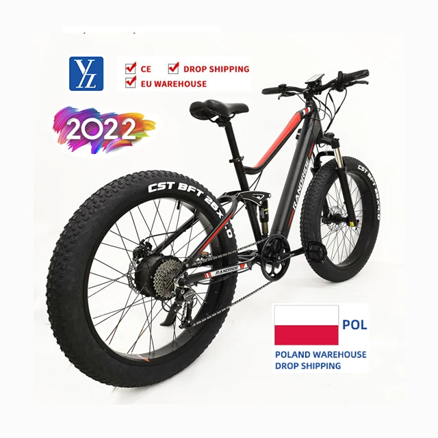 

Eu warehouse stock electric mountain bike full suspension 26 x 4.0 fat bike 48V 17AH SHIMANO 9 Speed electric mtb 1000w ebike