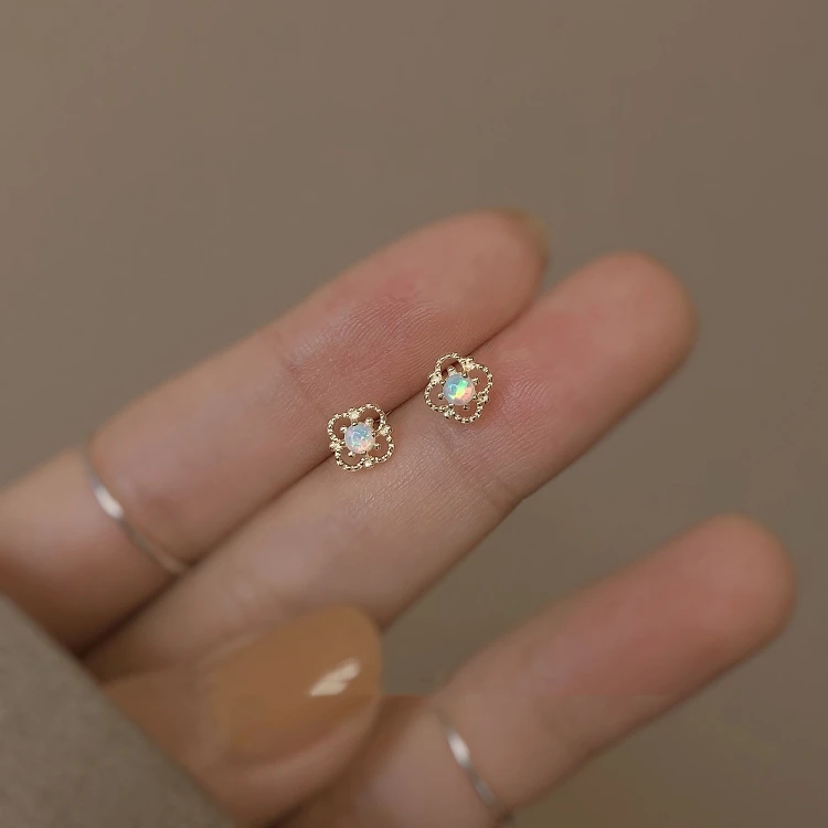 

G542 Tiny Small 925 Sterling Silver Mini Zircon Copper Gold Plated Stud Earrings For Women Girls