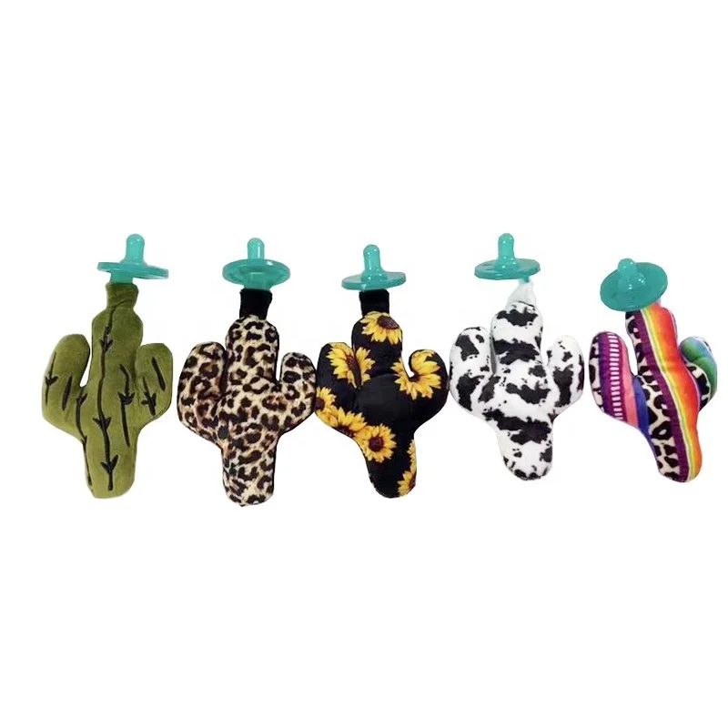 

Wholesale Cactus Shape Baby Pacifier Variety Colors Hanging Animal Plush Toys Silicone Pacifiers, Picture shows