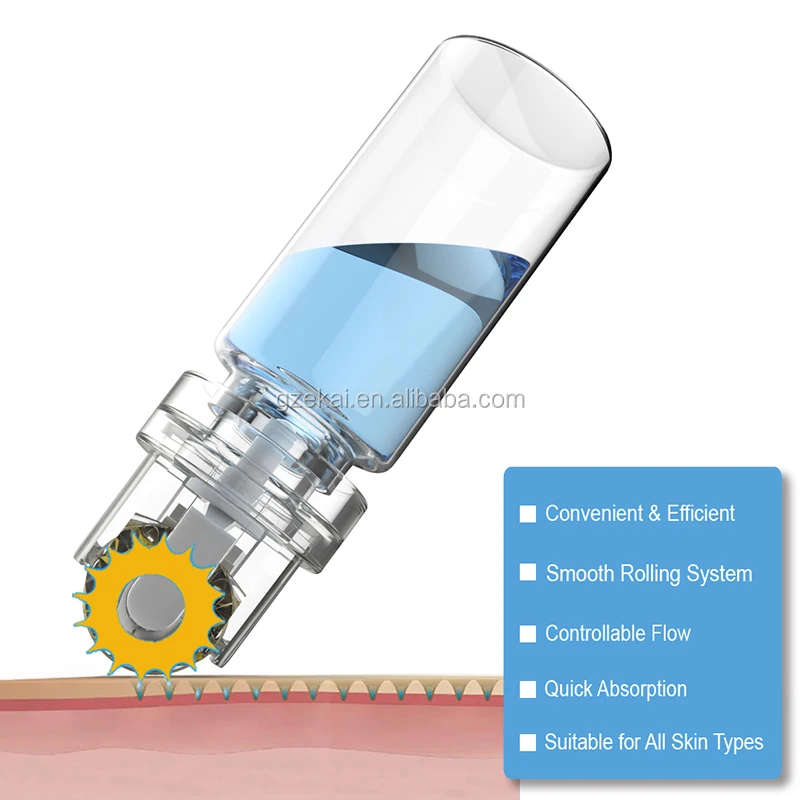 

Microneedle Titanium Needle Hydra Roller Dermaroller with Serum, Transparent