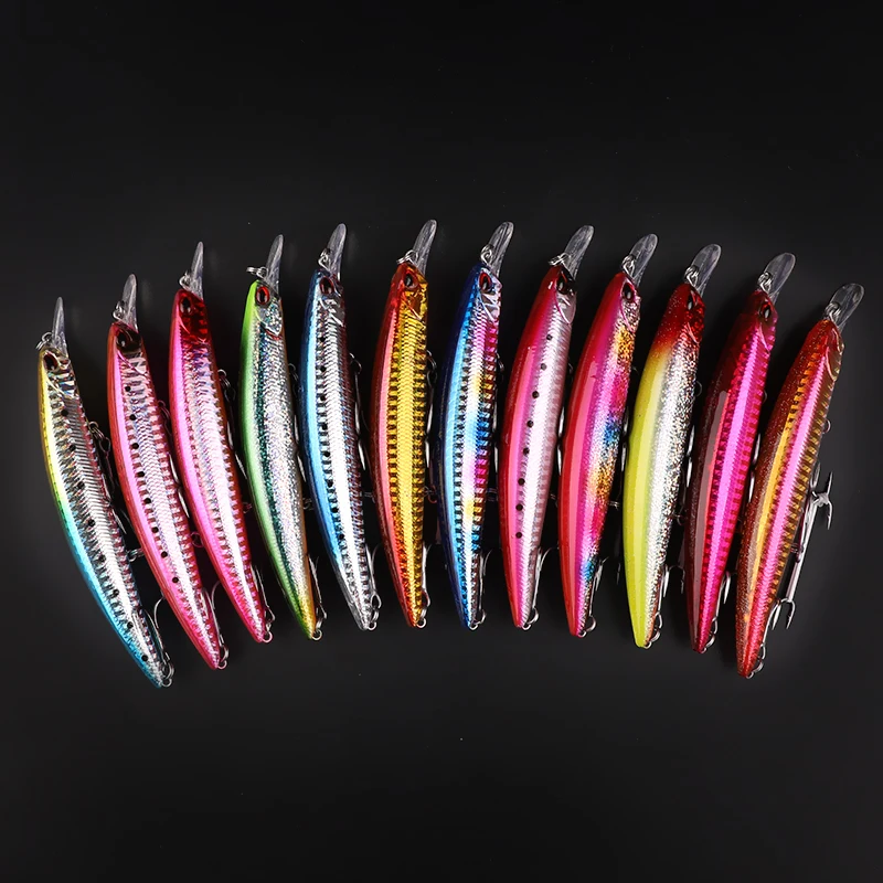 

TAIGEK 12cm 23g Sinking Action Minnow Fishing Lure Suspending Hard Bait Rustproof Hook Quality Hard Fishing Lure