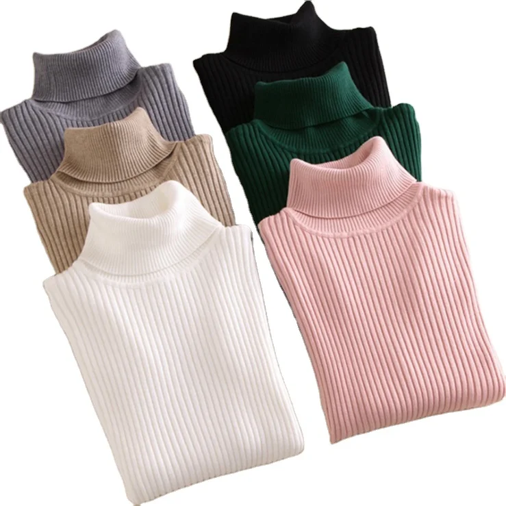 

New Women's High-neck Sweater Bottoming Shirt Long-sleeved Pullover Thickening Slim Solid Tight-fitting Sweater