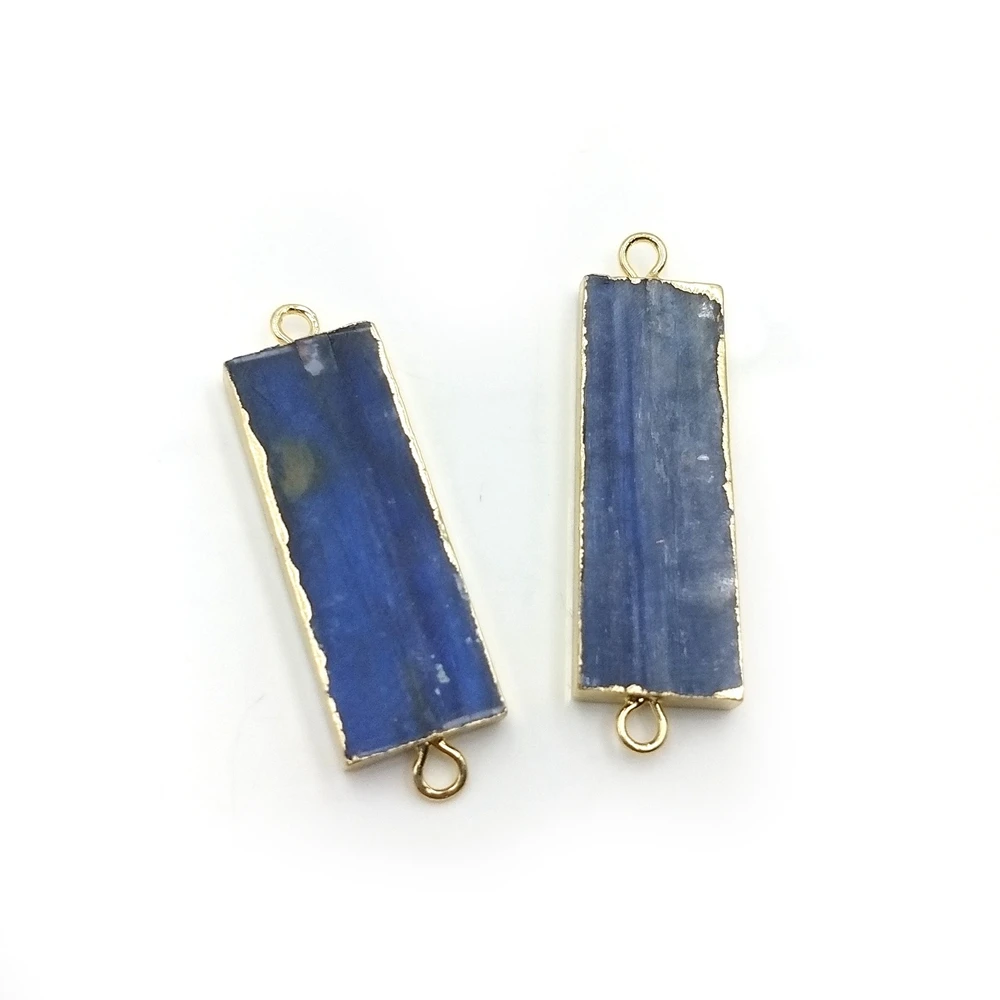 

Natural Oval Shape Blue Slice Kyanite Gemstone Bracelets Cyanite Pendant Custom Bar Rectangle Shape Stone Jewelry Charm, Multi natural pendant