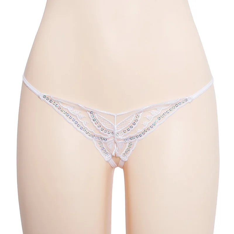 

New European and American Summer Amazon Hot Sale Women's Sexy Lace Butterfly Thong, White, red, black, pink, rose red,biue other color custom