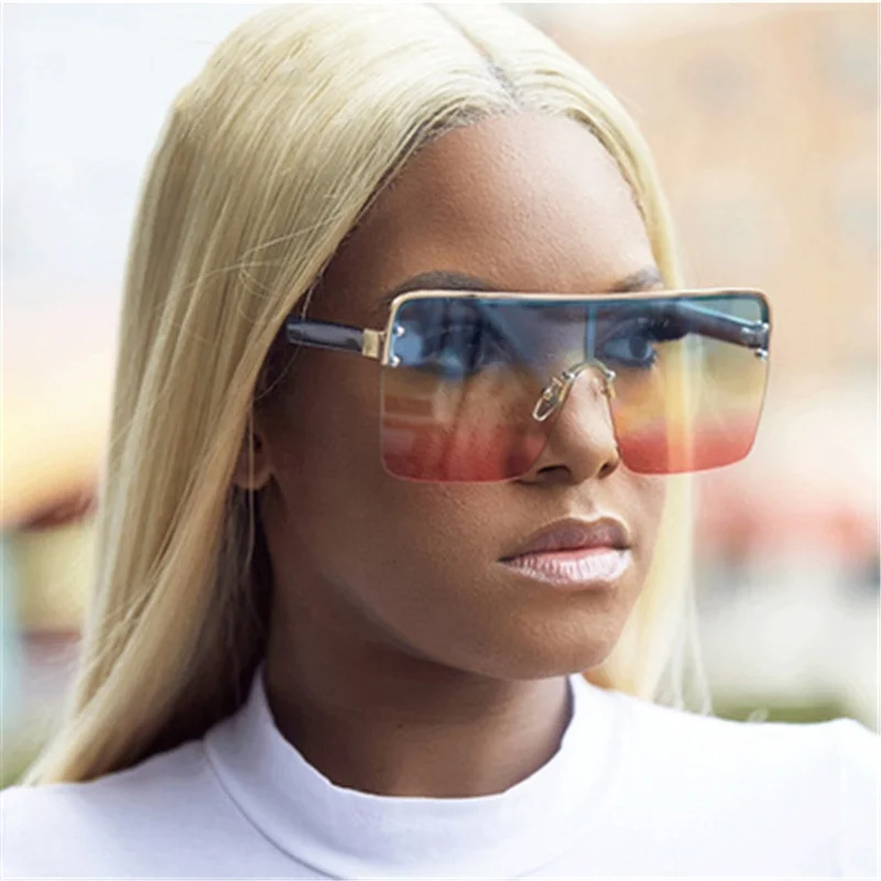 

Trendy Oversized Square Sunglasses Women Vintage Gradient Sunglasses, 10 colors