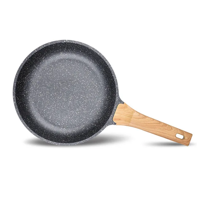 

customizable kitchen pots non stick frying pans with wooden handle aluminum pans, At picture