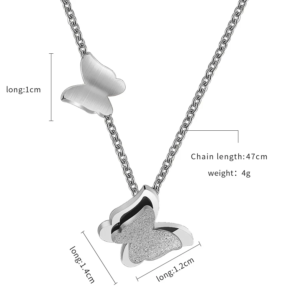 

Korean Simple Style Titanium Steel Butterfly Clavicle Chain Gilded Butterfly Pendant Necklace