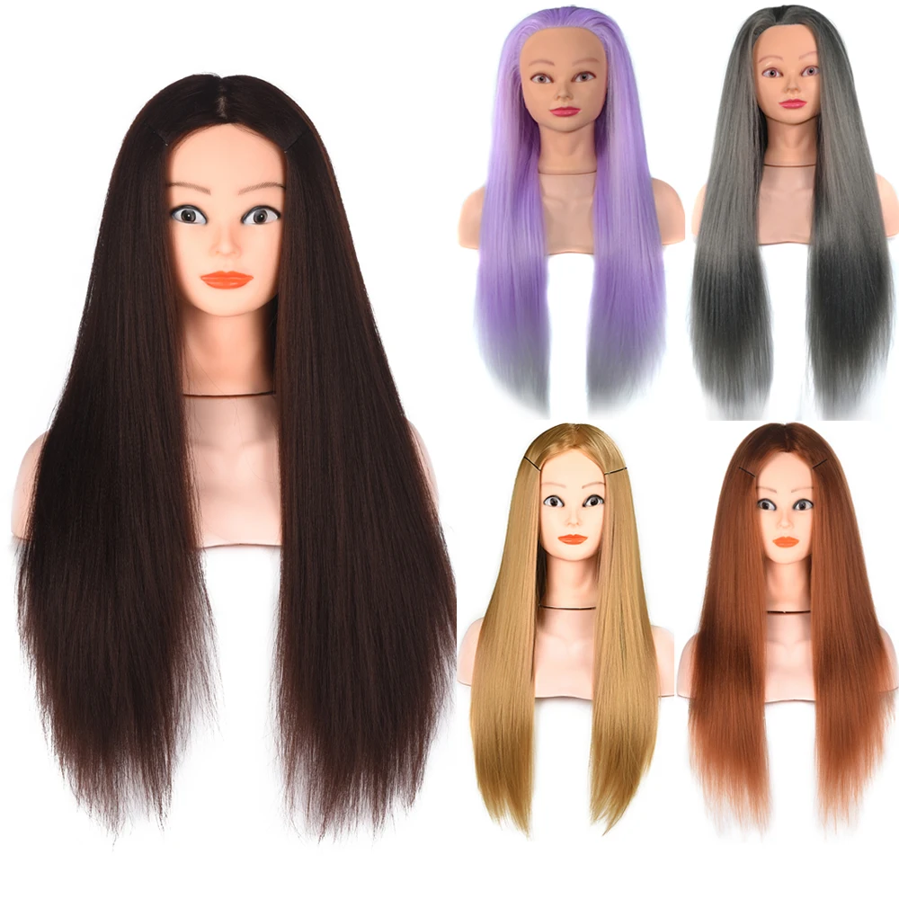 
Yaki Straight Training Head With Long Thick Hairs Practice Makeup Hairdressing Mannequin Dolls Styling Maniqui Tete for Sale 