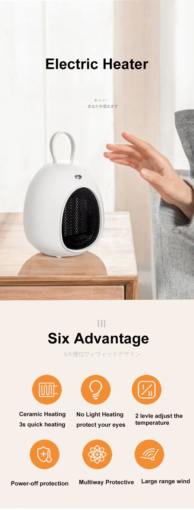 Invierno Mejor 500w Espacio Personal Habitación Tecnología Ventilador de calefacción, 500W Mini cerámica Cerámica