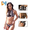 Flower pattern split swim suits ladies new 2019 with brassiere pad