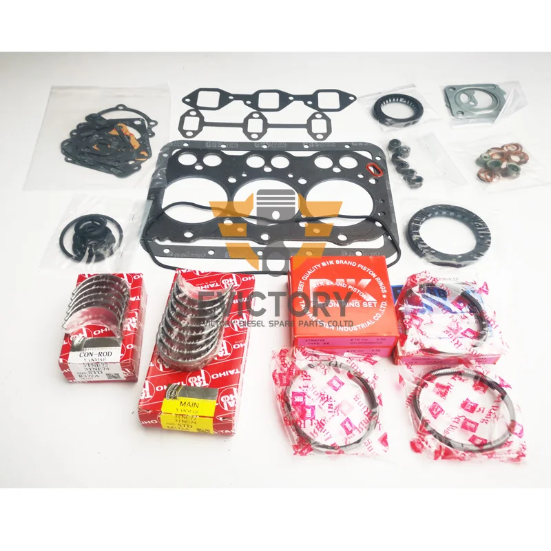 

For Yanmar engine spare parts 3TNE72 overhaul rebuild kit gasket+bearing+ring