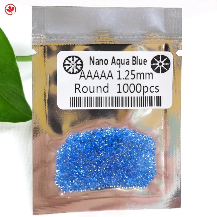 

Redleaf gems 5A synthetic loose gemstone aqua blue round shape nanosital crystal nano stone