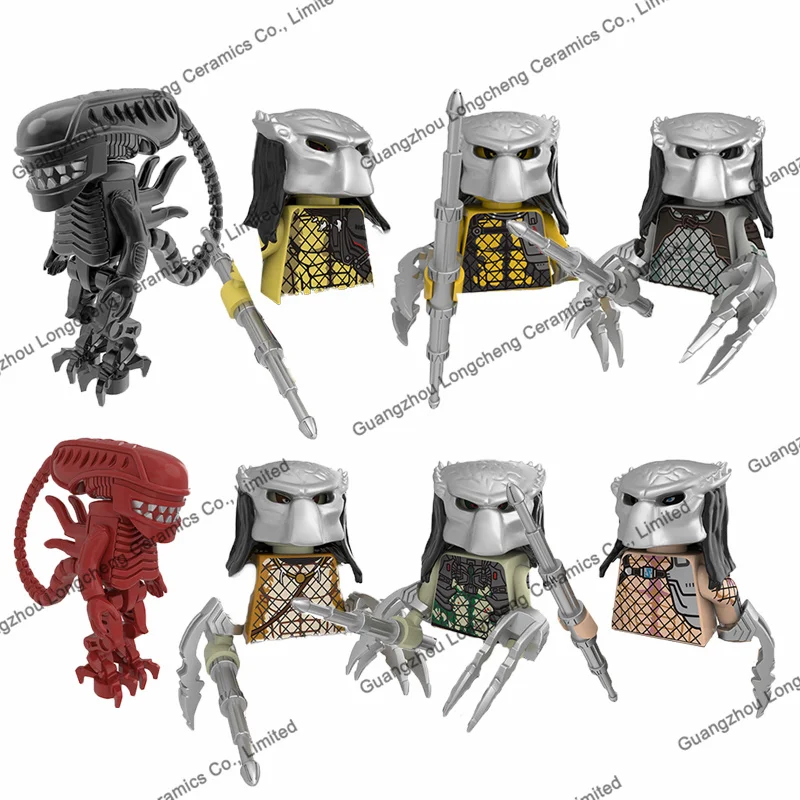 

PG8254 Horror Movie Predator Alien Iron Warrior Mini Building Block ABS Plastic Action Figures Children's Educational Toys