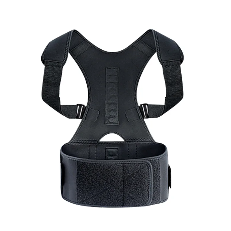 

Fully Adjustable Magnetic Posture Back Support Corrector Lumbar Brace Shoulder Strap Posture Correction Belt, Black
