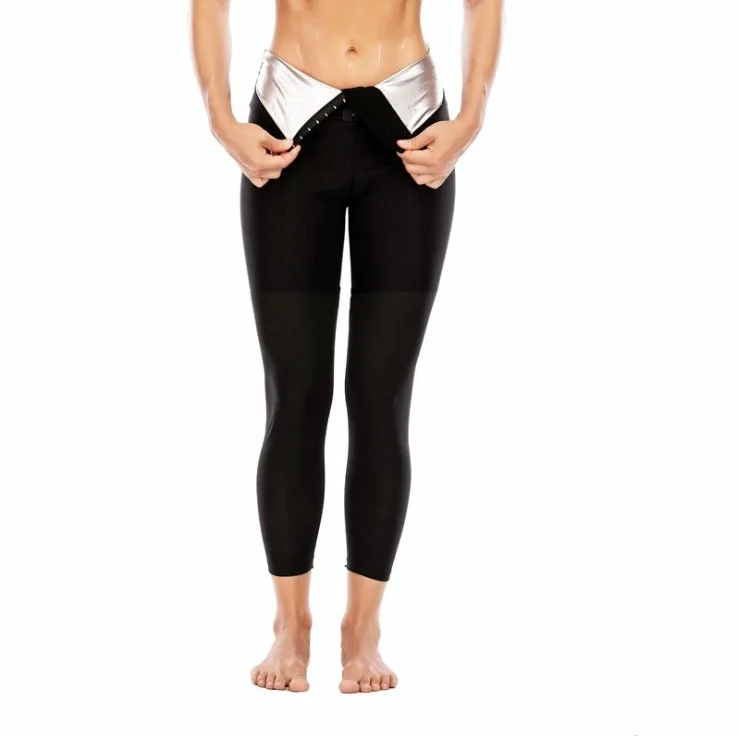 

Silver Coated Sweat Sauna Pants Body Shaper Slimming Pants Thermo Shapewear Shorts Waist Trainer, Black