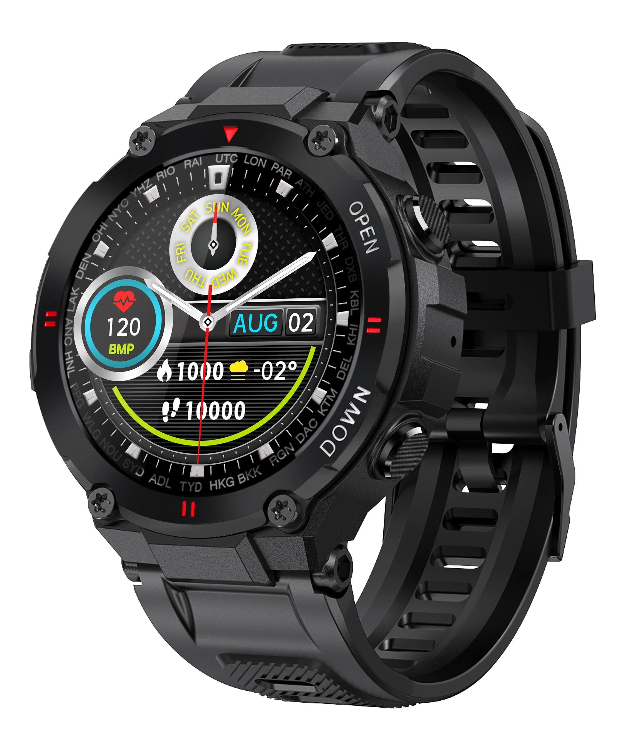 

Watch For Men 2021 K22 Outdoor Heart Rate Monitor Blood Pressure Waterproof IP67 Smart Watches For Men Wristwatches