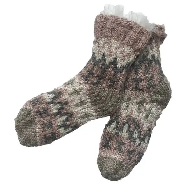 

Double Layer Winter Warm Soft Cozy Fleece Lining Non Slip Slippers Socks