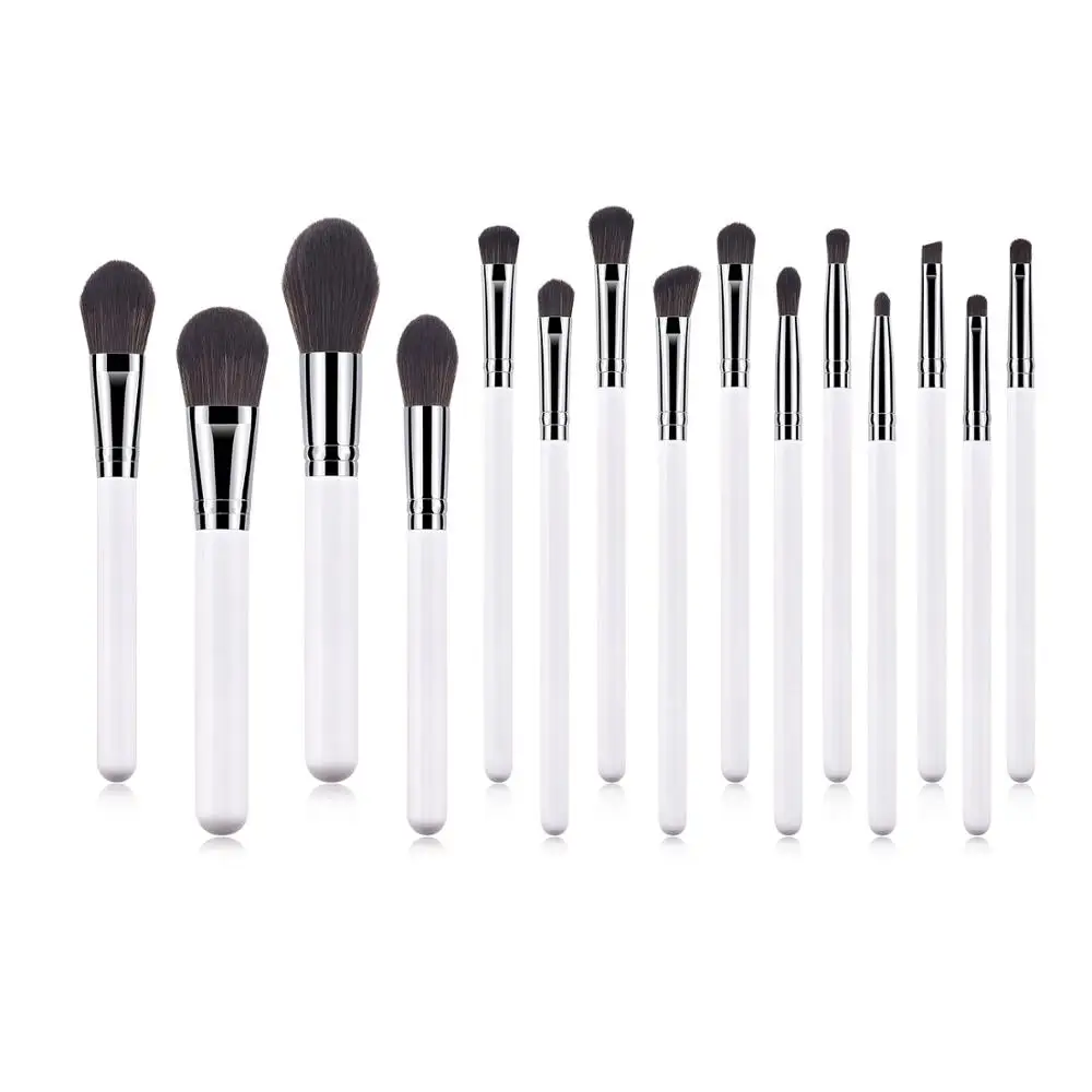 

Quality wholesale price 15 white makeup brush private logo own brand brush