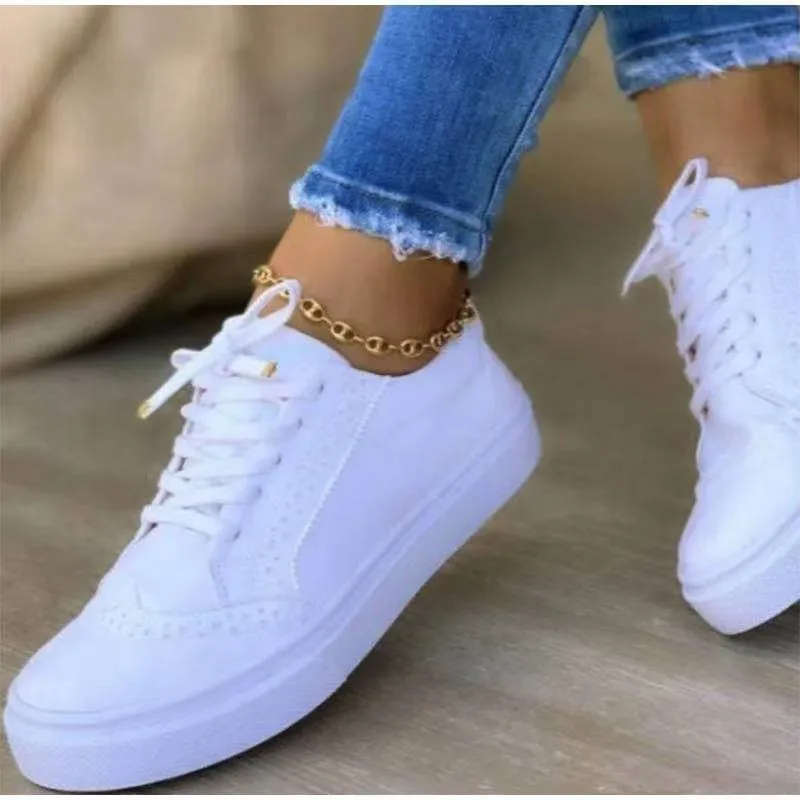 

New arrival fashionable casual women's walking sneaker slip-on wholesale lace-up flat shoes for women