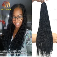 

Ali Show Wholesale Pre Twisted Passion Twist Crochet Hair Long Ombre Braids Crotchet Fluffy Braiding Hair